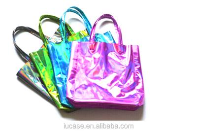 China Shoulder Bag Wholesale Rainbow Transparent Tote Bag for sale