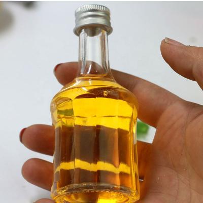 China Wholesale Empty Clear Beverage Wine Glass Bottle 50ml Glass Liquor Bottle With Lid for sale