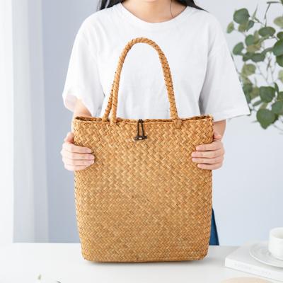 China Lady Wholesale Rustic Natural Vegetable Plankton Shoulder Bag Chic Beach Tote Stylish Handbag for sale