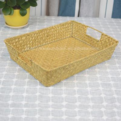 China One viable set of rectangular natural seaweed decorative trays large for coffee tea fruit drink drinks breakfast snack for sale