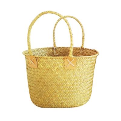 China Natural Promotional Handwoven Straw Flower Vase Storage Basket Viable Wholesale for sale