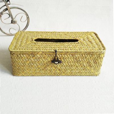 China Large Looking / Lightweight Natural Seaweed Paper Crate Pumping Dispenser Decorative Napkin Holder for sale