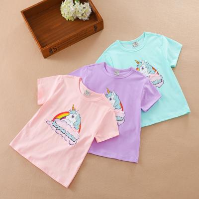 China Anti-pilling 2022 summer branded T-shirts cheap occasional low price tees in stock breathable elastic T-shirt children for sale