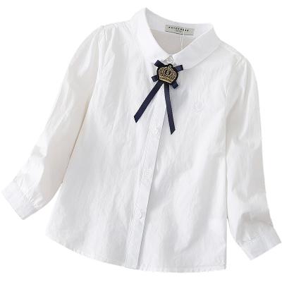 China Fashionable Breathable Toddler Girls Clothes Long Sleeve Cotton Kids Girls Shirts Long Sleeve Breathable Blouse With Bow Wholesale for sale