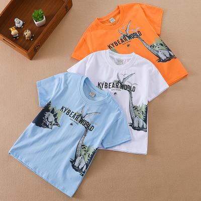 China 2022 Factory wholesale anti-shrink T-shirts 100%cotton high quality kids dinosaur printed graphic T-shirts boys tshirts&polo shirts for sale