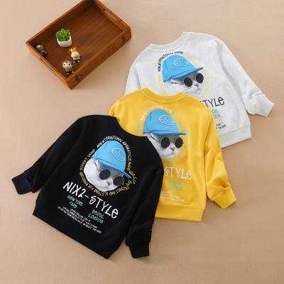 China 2022 Spring Cat Children's Clothing Unisex Sweatshirt Custom Print Cute Anti-Shrink Pullover Classic Soft Fleece Sweatshirt Wholesale for sale