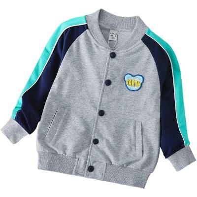 China Custom Viable Logo Cotton Gray Boys Varsity Jackets Kids Varsity Jacket for sale