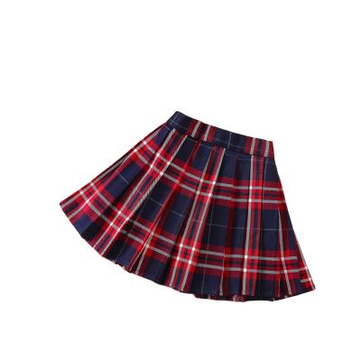 China Wholesale Girls Pleated Waist Girl Mini Knife Pleated Skirts School Uniforms Anti-Wrinkle Children Plaid Skirt Tops for sale