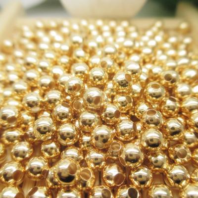 China Feel Factory Price Comfortable High Quality Round Spacer Beads Wholesale Jewelry Making 18k Gold Jewelry Round Spacer Beads for sale