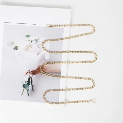 China High Quality Customized Comfortable Feeling Gold Plated Women Bag Handle Bracelet Iron Hardware Metal Strap Chain Wallet Decorative Parts for sale