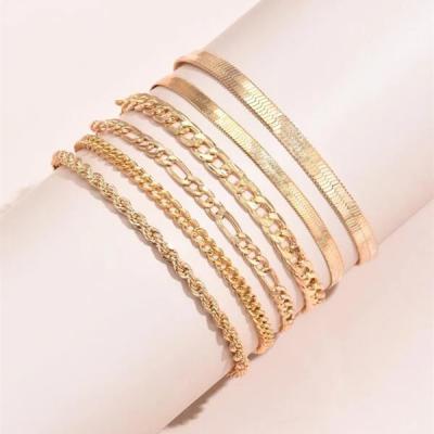 China Comfortable High Quality Popular Feel Bracelet 24K Gold Plated Button Watch Chain Customized Simple Creative Hollow Ladies Jewelry Bracelet for sale