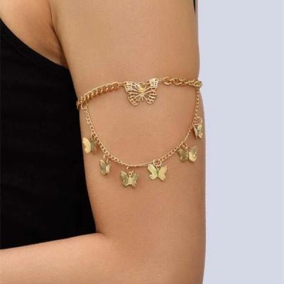 China 2022 Comfortable Feeling Women's Adjustable Charm Gold Butterfly Charm Arm Chain Fringe Ladies Bracelet Butterfly Bracelet for sale