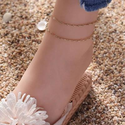 China Comfortable Feel Customized Simple High Quality Ladies Anklet Chain Vintage Gold Plated Silver Anklet Women Wholesale Anklets for sale