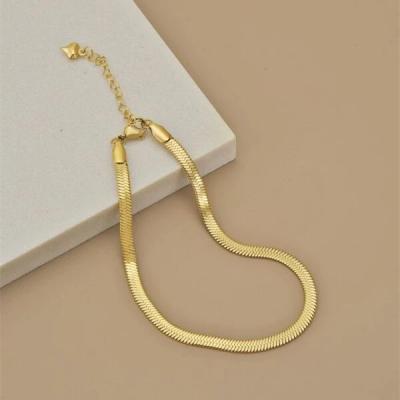 China Stainless Steel Snake Gold Stainless Steel Anklet Charm Heart Feel Waterproof Anklets Chain Bracelet Comfortable Custom Flat Quality Anklet Chain for sale