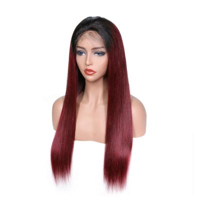 China Swiss Lace Best Selling With Quality 1B/99J Big Hair Wig Wine Color 100% HD Full Lace Human Hair Wig For Black Women for sale