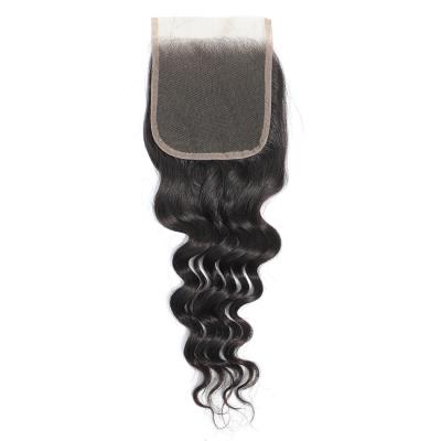 China Cheap Wholesale Price 5x5 4X4 HD Swiss Deep Wave Human Hair 100% Virgin Hair Closure With Closure,Brazilian Hair Weave Bundles With Closure for sale