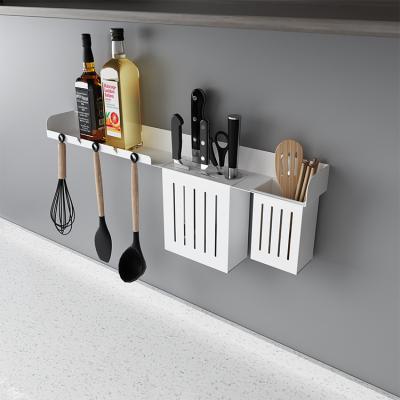 China Wholesale Kitchen Wall Mounted Shelf Price Chopstick Storage Racks Kitchen Knife Organizer Kitchen Viable Rack for sale