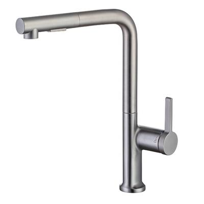 China Pull Out Spray To Pull Out Faucet For Kitchen Sink Single Handle With Pull Down Sprayer Stainless Steel Nickel Brushed Kitchen Faucets for sale