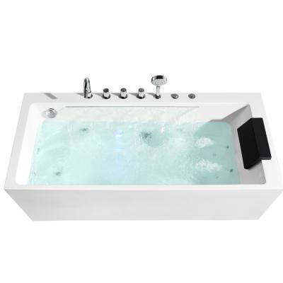 China Wholesale Acrylic Freestanding Square Waterfall Massage Bathtubs Whirlpool Hot Tubs With Pillow for sale