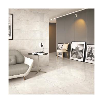 China Non-slip Gray Beige Marble Looking Polished Glazed Floor Tile 600*600 Porcelain Ceramic Floor Tiles for sale