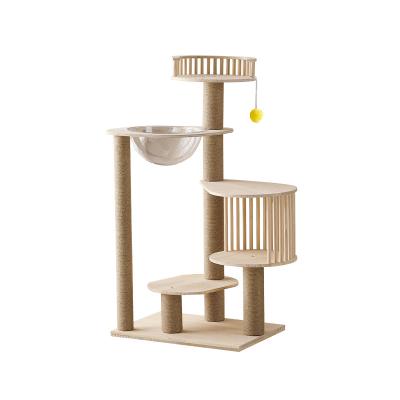 China Universal Modern Simple Stocked Seasons Cat Playing Cat Grasping Tower Toys Sisal Hemp Trees Pet Climbing House for sale