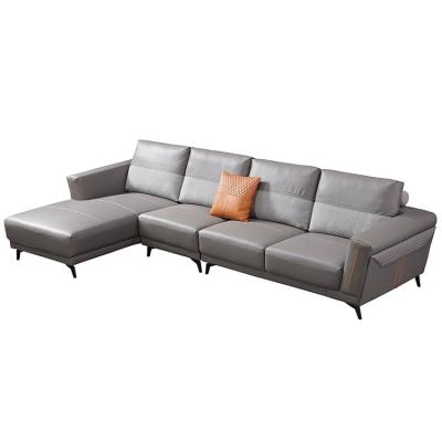 China Wholesale L Shaped PU Convertible Sofa Sectional Corner Sofa Set Genuine Leather for sale