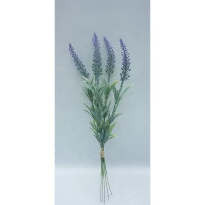 China Hot Selling Durable 41cm 38cm 5 Heads Lavender Artificial Flower Strip Real Touch Plastic Flowers For Decoration Background for sale