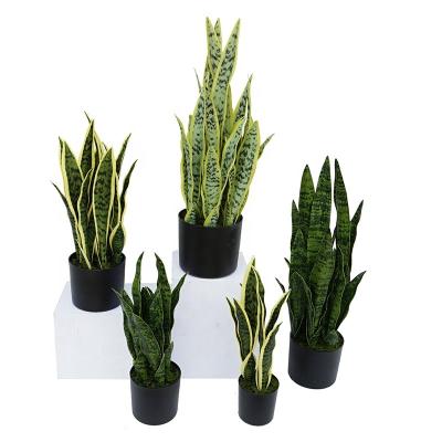 China Real Touch Minimalist 60Cm Artificial Green Plants Sansevieria Artificial Planted Greenery for sale