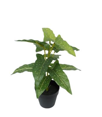 China 30Cm Minimalist Artificial Elephant Leaf Plant Indoor Artificial Plants With Pot For Decor for sale