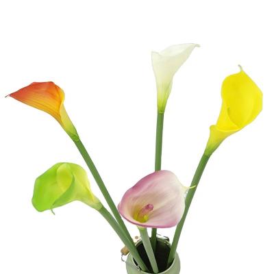 China Factory Price PVC Artificial Silk Calla Lily Flower Durable Indoor Plants Flower for sale