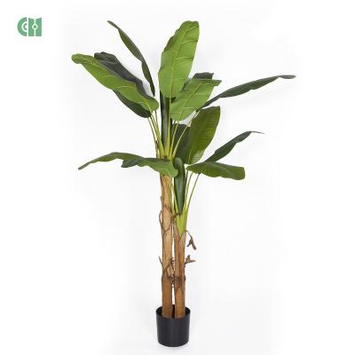 China 2021 New Wholesale Minimalist Plants Tree 190cm Real Touch Indoor Artificial Banana Tree With Plastic Pot for sale