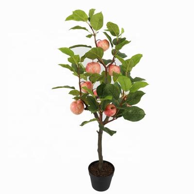 China Plants Wholesale Plastic Potted Simulation Artificial Fruit Back Garden PE Back Garden Bonsai 105cm Apple Tree In Plastic PO for sale