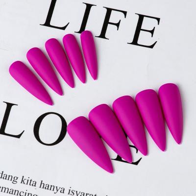 China Easy Wear Color Matte Nails Rainbow Ballerina Nail Pure Handmade High Quality Design Customized Packing Press On False Nails for sale