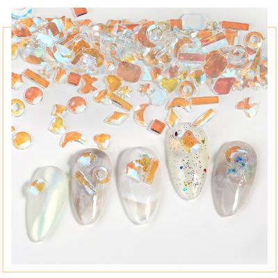 China Easy Apply Aurora Symphony Shaped Flat Diamond Round Love Star Pentagon Star Moon Diamond Butterfly ab Fake Nail Stones for sale