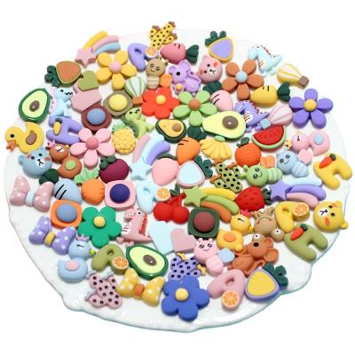 China Easy Apply 2021 Newest Mixed 30pcs/bag Fruit Candy Bear Kawaii Resin Girl Cabochons DIY Food Nail Charms For Nair Art for sale