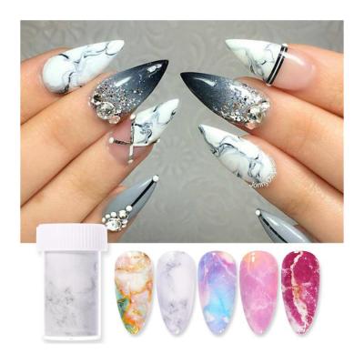 China 2021 Newest Nail Beauty Products Color Sky Laser Transfer Boxed Marble Starry Nail Stickers Nail Decoration Stickers With 4*120cm for sale