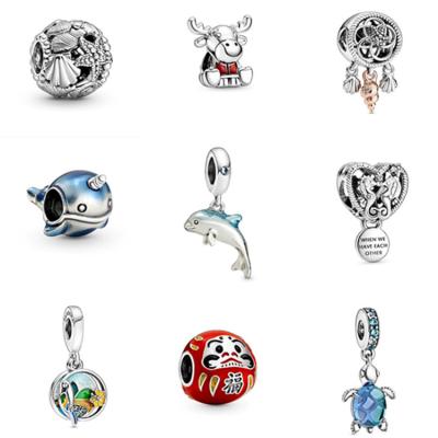 China S925 Sterling Silver Bead Ocean Series Charm Silver Turtle Pendant for sale