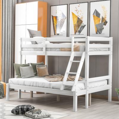 China Free Shipping Storage USA Warehouse Ready To Ship White Bedroom Twin Over Bunk Bed Full Kids Solid Wood Bunk Bed With Stairs for sale