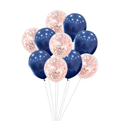 China 10pcs Latex Balloons Mixed 12inch Confetti Chrome Gold Navy Balloons Bachelorette Party Birthday Baby Shower Balloon for sale