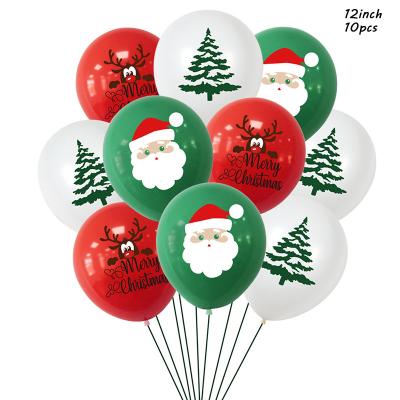 China 10pcs Santa Claus Xmas Tree Latex Balloon Confetti Air Ballons Merry Christmas Party Baloons Kids Birthday Party Supplie for sale