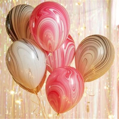 China 9pcs Colorful Wedding Valetine's Day Agate Marble Balloons Decoration Baby Shower Birthday Party Agate Decor Supplies for sale