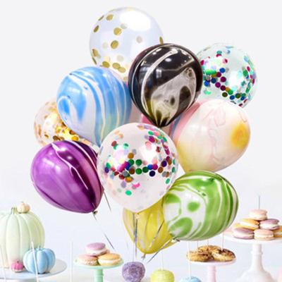 China 9pcs Colorful Wedding Valetine's Day Agate Marble Balloons Decoration Baby Shower Birthday Party Agate Decor Supplies for sale