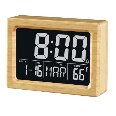 China Contemporary performance shine, time, temperature, and sound control wooden or bamboo electronic clock for sale