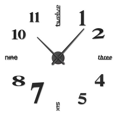 China Any Place Large DIY Decorative Attractive Digital Frameless Electronic Wall Clock for sale