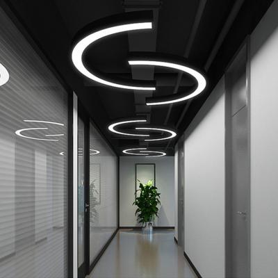 China Contemporary LED Desk Ring Circular LED Light Round Pendant Lobby Circular Suspended Led Light for sale