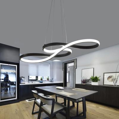 China Office Desk Modern Circular Chandelier Pendant LED Hanging Light For Restaurant Circular Led Light for sale