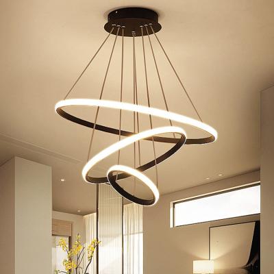 China Modern Office Circular Led Lights Lighting Round Pendant Chandelier For Home Led Circular Light for sale