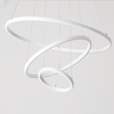 China Desk Designer Suspended Circular Linear Modern LED Ring Light Housing Pendant Light Curved for sale