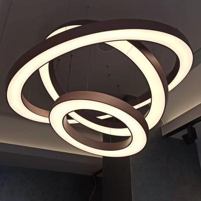 China Office Customized Round LED Pendant Light Circle Rings Light For Office Led Linear Pendant Light for sale