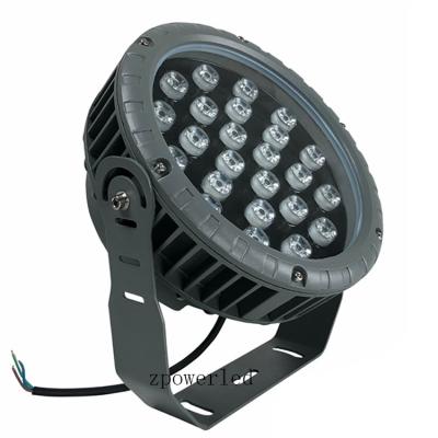 China Garden design IP65 24w dmx512 outdoor aluminum round rgb color led flood light for sale